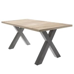 Eettafel Leeton III met uitschuiffunctie - Grof gezaagd eikenhouten look