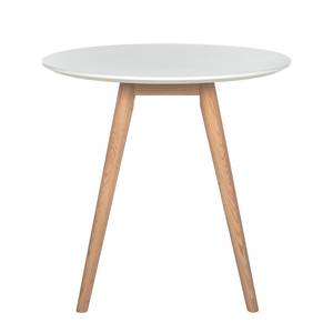 Table LINDHOLM ronde Chêne partiellement massif - Blanc - Diamètre : 80 cm