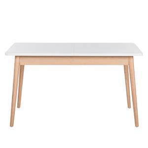 Table extensible LINDHOLM Extensible - Partiellement en chêne massif - Blanc - 140 x 90 cm