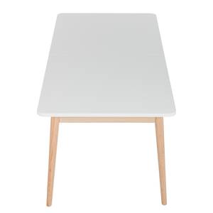 Table extensible LINDHOLM Extensible - Partiellement en chêne massif - Blanc - 180 x 90 cm