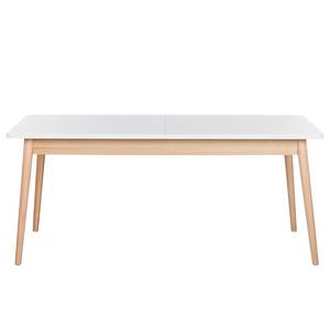 Table extensible LINDHOLM Extensible - Partiellement en chêne massif - Blanc - 180 x 90 cm