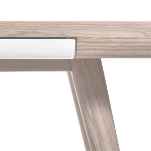 Table Loca I Chêne partiellement massif - Chêne clair / Blanc - 140 x 100 cm