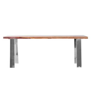 Table de salle à manger Lohengrin Bois de Sheesham massif / Acier inoxydable poli - 180 x 90 cm