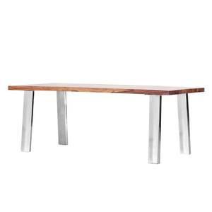 Table de salle à manger Lohengrin Bois de Sheesham massif / Acier inoxydable poli - 180 x 90 cm