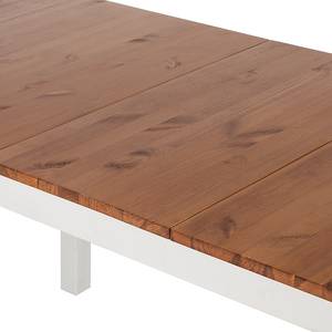 Table Louis (extensible) Pin massif Blanc / Miel Verni - 120 x 80 cm