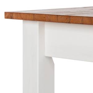 Table Louis (extensible) Pin massif Blanc / Miel Verni - 160 x 80 cm