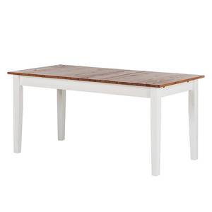 Table Louis (extensible) Pin massif - Blanc / Miel - Verni - 160 x 80 cm