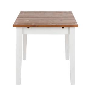 Table Louis (extensible) Pin massif - Blanc / Miel - Verni - 120 x 80 cm