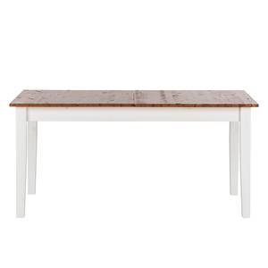 Table Louis (extensible) Pin massif - Blanc / Miel - Verni - 160 x 80 cm