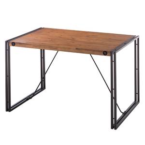 Table MANCHESTER Acacia massif / Métal - Acacia / Anthracite - 120 x 80 cm