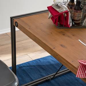 Table MANCHESTER Acacia massif / Métal - Acacia / Anthracite - 120 x 80 cm