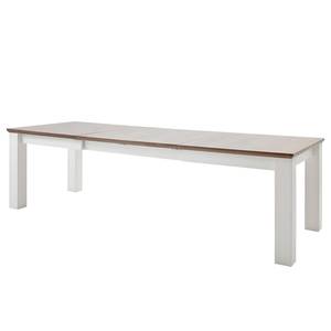 Eettafel Maquili deels massief grenenhout - taupe grenenhout/wit grenenhout