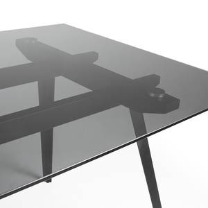 Table Marmoreo Verre / Acier - Noir - 160 x 90 cm