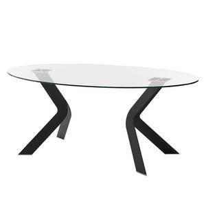 Table Mende Verre / Acier inoxydable - Verre clair / Noir