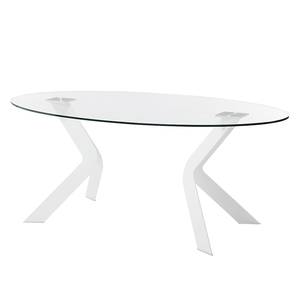 Table Mende Verre / Acier inoxydable - Verre clair / Blanc