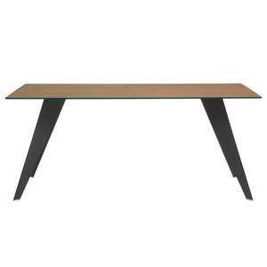 Eettafel Menosio Keramiek/staal - Gemêleerd bruin - 160x90cm