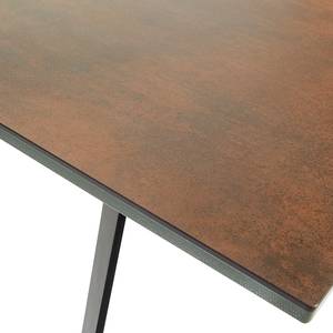 Eettafel Menosio keramiek/staal - Gemêleerd bruin - 180x100cm