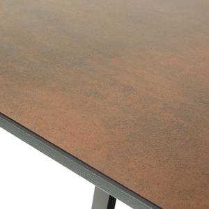 Table Menosio Céramique / Acier - Marron chiné - 200 x 100 cm