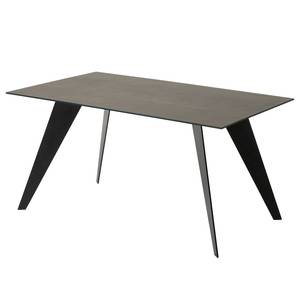 Table Menosio Céramique / Acier - Marron foncé - 200 x 100 cm