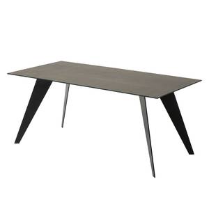Table Menosio Céramique / Acier - Marron foncé - 180 x 100 cm