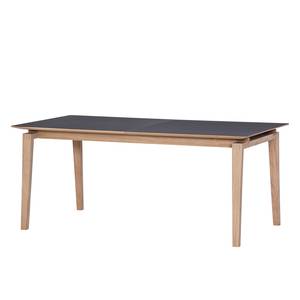 Eettafel Morten (uitschuifbaar) deels massief eikenhout - Antracietkleurig/eikenhout