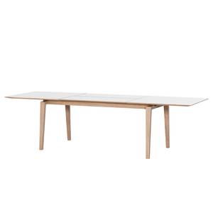 Table extensible Morten Chêne partiellement massif - Blanc mat / Chêne