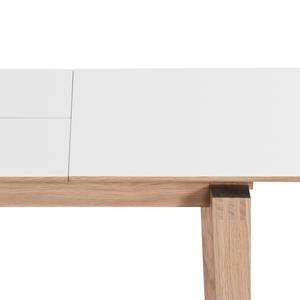 Table extensible Morten Partiellement en chêne massif - Blanc mat / Chêne