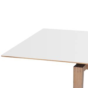 Table extensible Morten Chêne partiellement massif - Blanc mat / Chêne