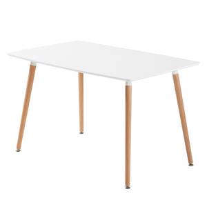 Table Orotelli I Hêtre partiellement massif - Blanc / Hêtre