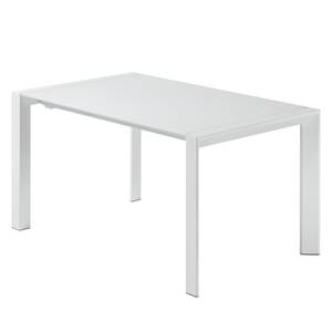 Table extensible Osidda Verre / Acier - Blanc - 140 x 90 cm