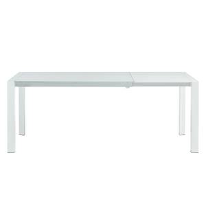 Table extensible Osidda Verre / Acier - Blanc - 140 x 90 cm