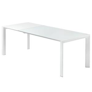 Table extensible Osidda Verre / Acier - Blanc - 160 x 90 cm