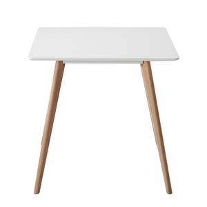 Table Osiek Partiellement en chêne massif - Blanc / Chêne - 80 x 80 cm