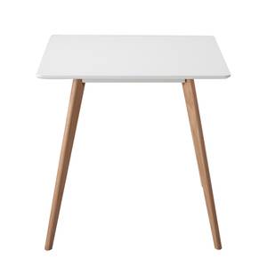 Table Osiek Partiellement en chêne massif - Blanc / Chêne - 80 x 80 cm