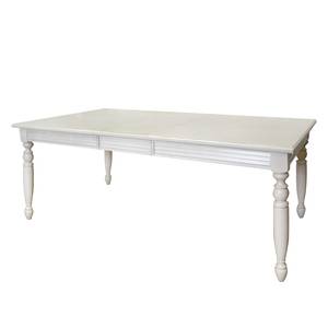 Table extensible Pursat Peuplier partiellement massif Blanc crème