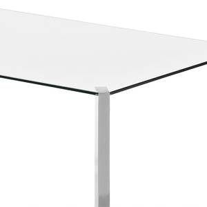 Tavolo da pranzo Reuben Vetro/Acciaio inox - Vetro chiaro / Cromo - 160 x 90 cm