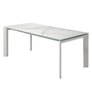 Table Retie I Marbre / Acier - Marbre blanc - Largeur : 160 cm - Gris lumineux