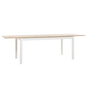 Table extensible Salme Partiellement en pin massif - Imitation chêne de miel / Blanc