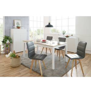 Eettafel Salme (verlengbaar) deels massief grenenhout - Honingkleurig eikenhouten look/Wit