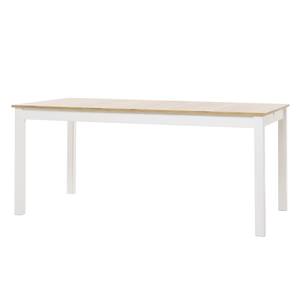 Table extensible Salme Partiellement en pin massif - Imitation chêne de miel / Blanc