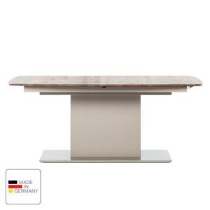 Table Solano Noyer / Gris platine - Avec rallonge centrale et plateaux insérés