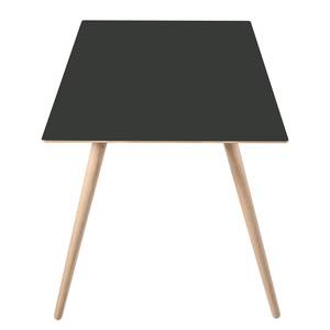 Eettafel Stave II deels massief - Antracietkleurig/Eikenhout licht - Breedte: 170 cm - Lichte eikenhouten