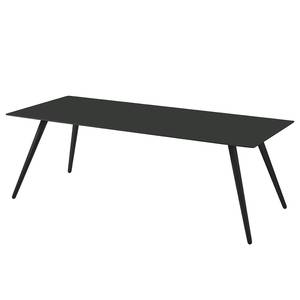 Table Stave II Partiellement en bois massif - Anthracite / Chêne noir - Largeur : 225 cm - Noir