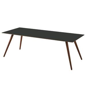 Table Stave II Partiellement en bois massif - Anthracite / Noyer - Largeur : 170 cm - Marron