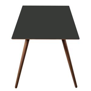 Eettafel Stave II deels massief - Antraciet/walnoothout - Breedte: 170 cm - Bruin