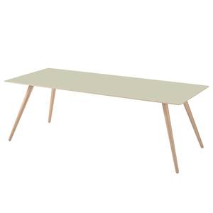 Table Stave II Partiellement en bois massif - Beige vert / Chêne clair - Largeur : 170 cm - Chêne clair