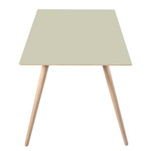 Table Stave II Partiellement en bois massif - Beige vert / Chêne clair - Largeur : 225 cm - Chêne clair