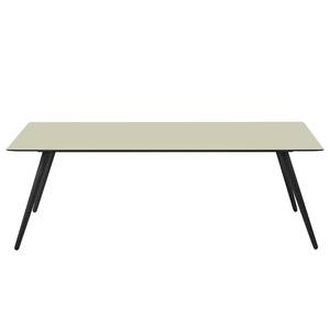 Table Stave II Partiellement en bois massif - Beige vert / Chêne noir - Largeur : 170 cm - Noir