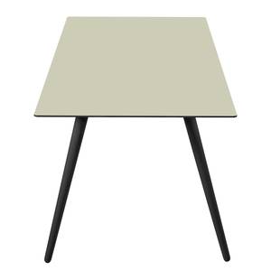 Table Stave II Partiellement en bois massif - Beige vert / Chêne noir - Largeur : 170 cm - Noir