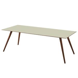 Eettafel Stave II deels massief - Beigegroen/Walnoothout - Breedte: 170 cm - Bruin